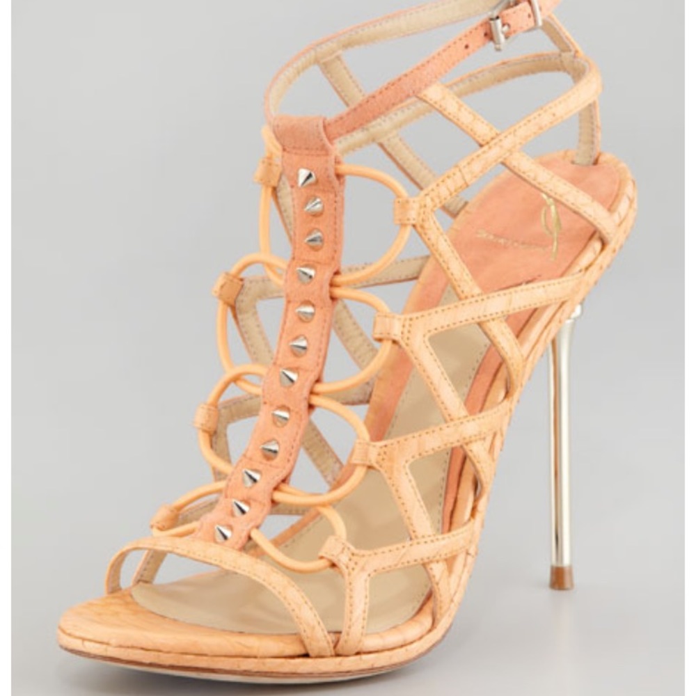 B Brian Atwood Mirante Studded Cage Sandal